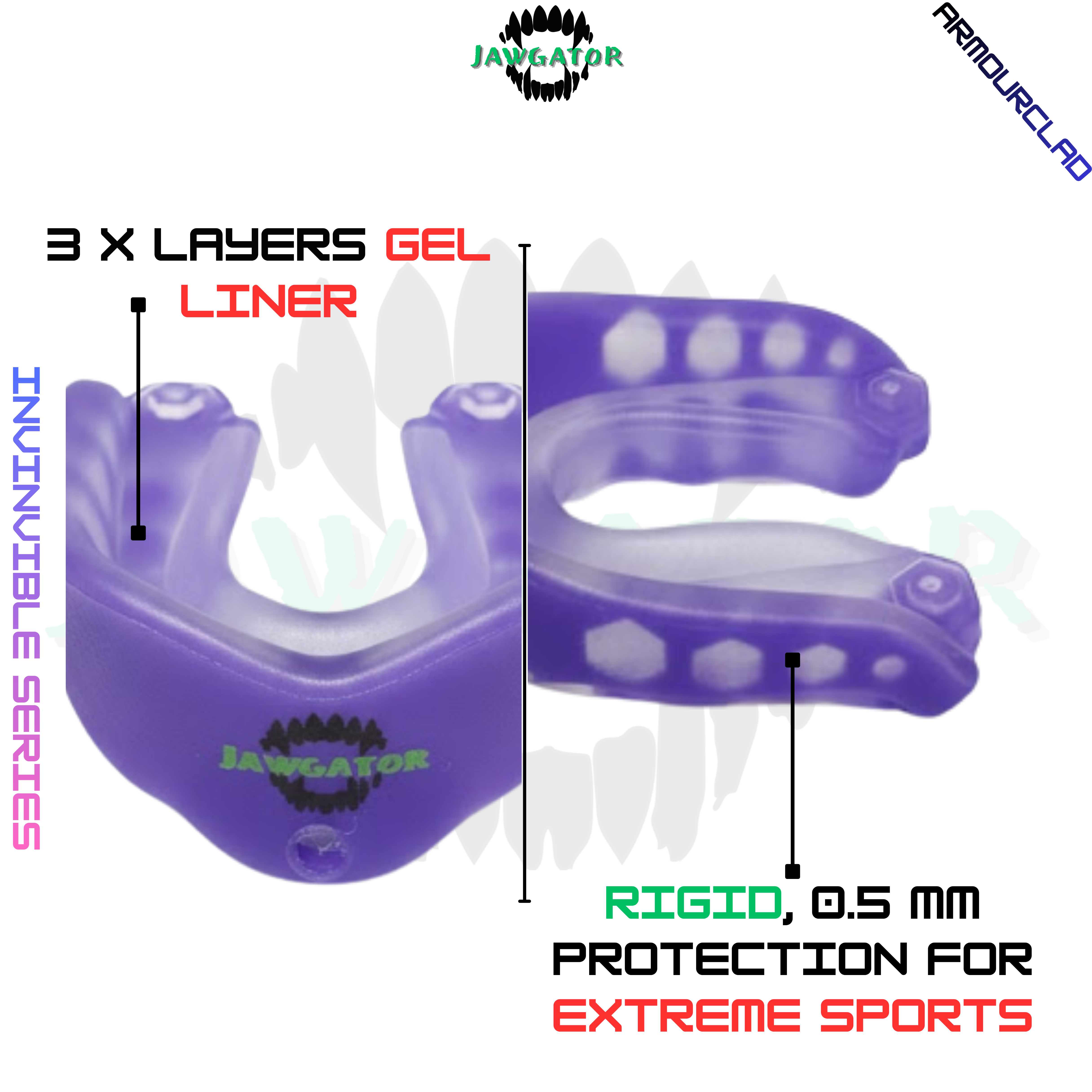 JAWGATOR ARMOUR CLAD - Invincible Mouthguard - Purple