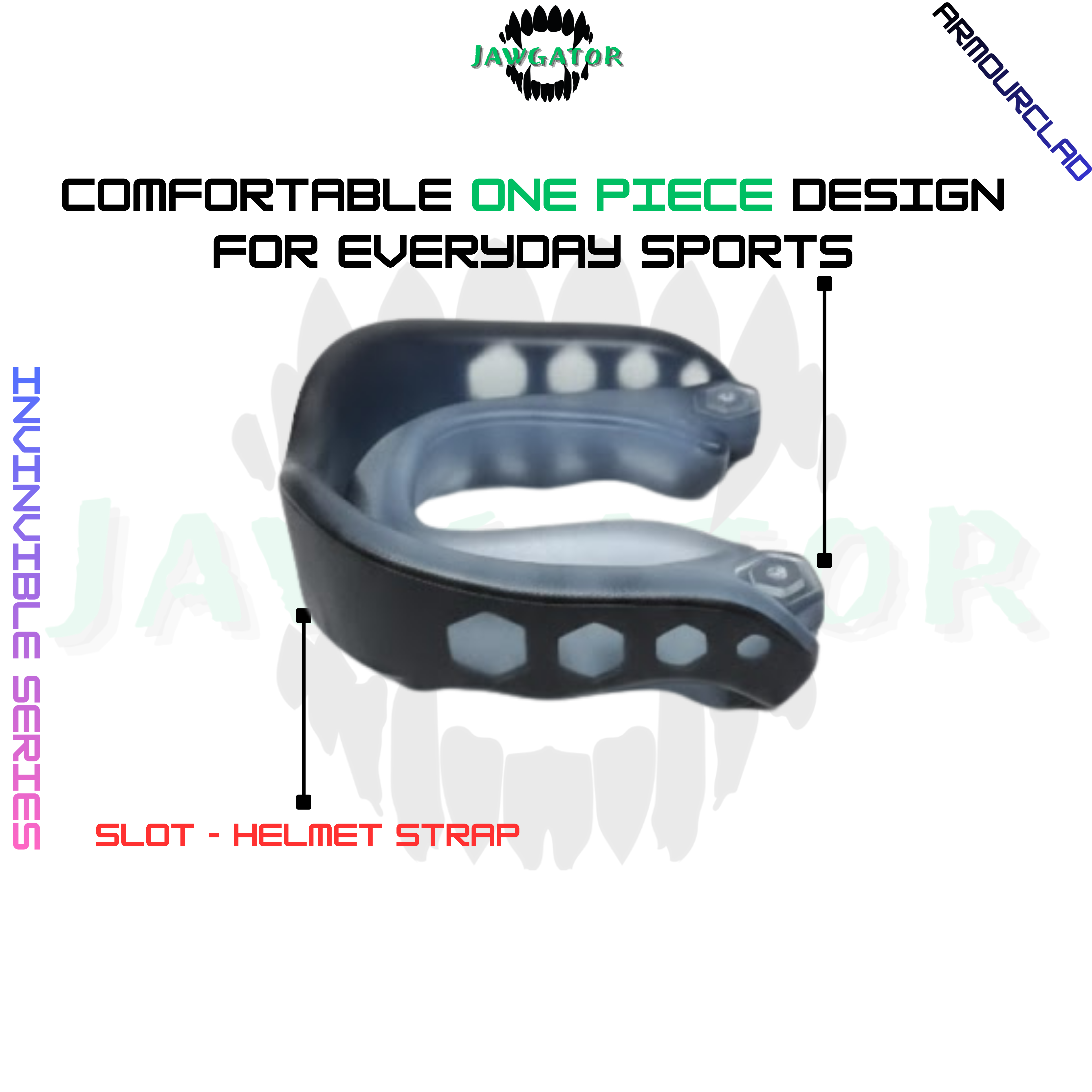 JAWGATOR ARMOUR CLAD - Invincible Mouthguard - Black