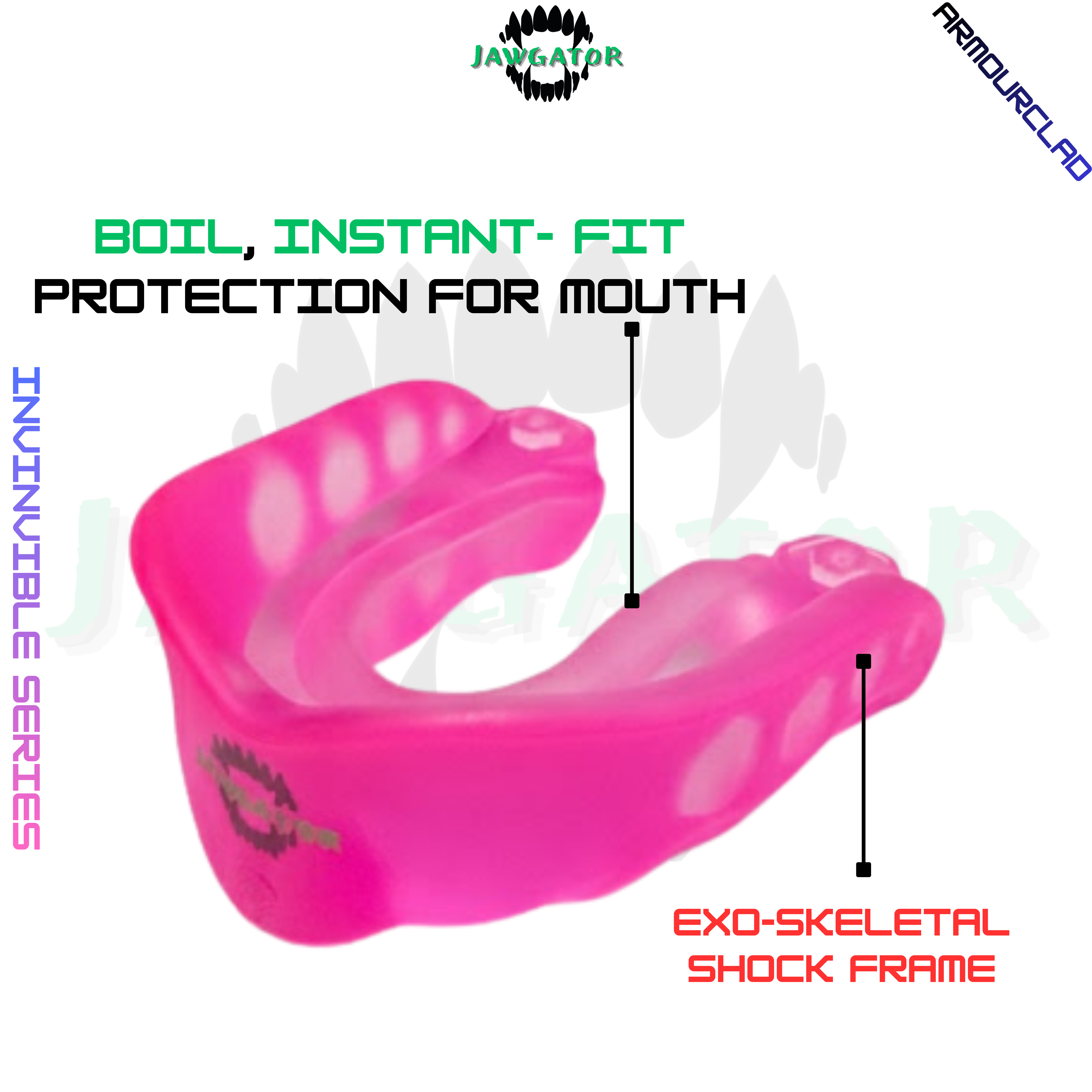 JAWGATOR ARMOUR CLAD - Invincible Mouthguard - Pink