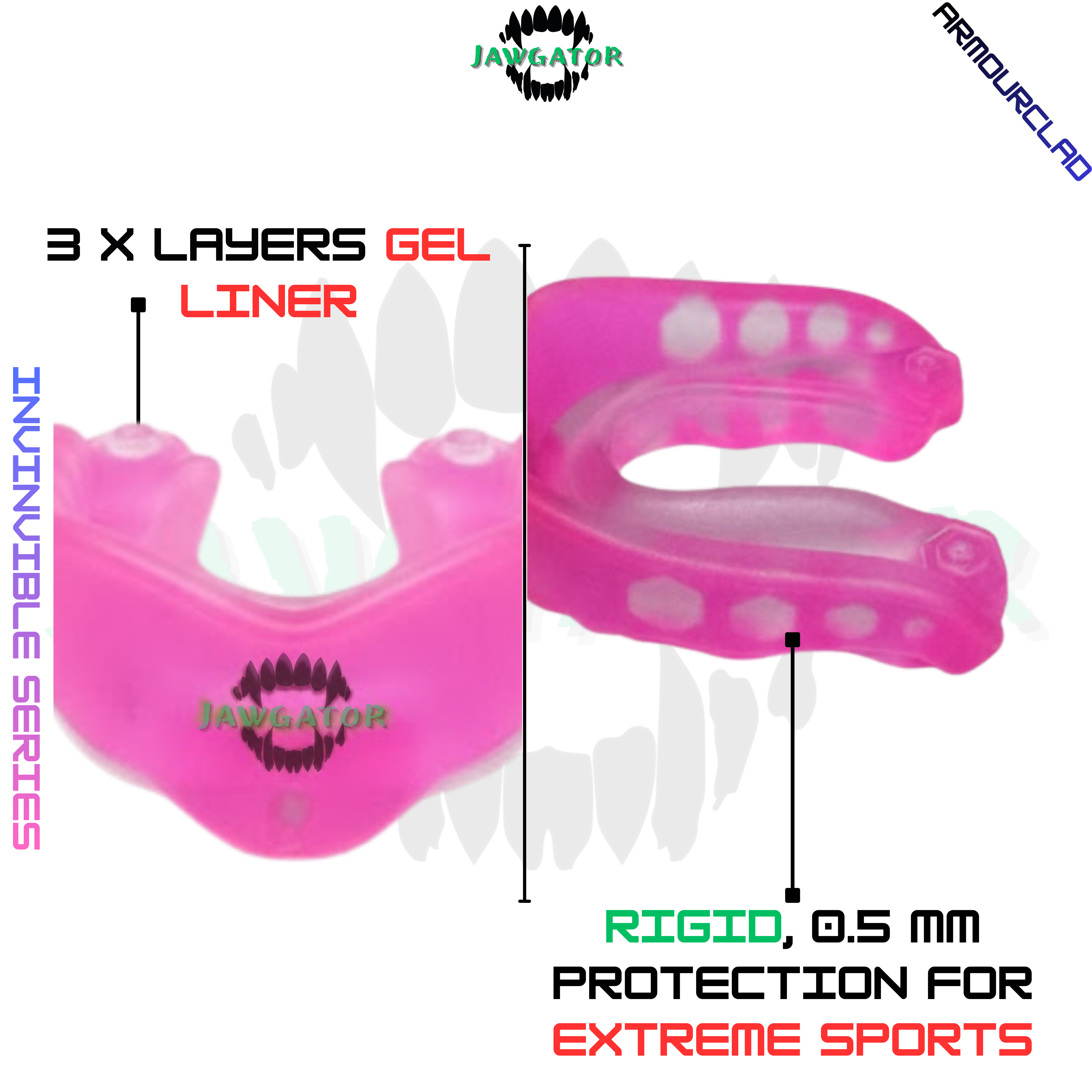JAWGATOR ARMOUR CLAD - Invincible Mouthguard - Pink